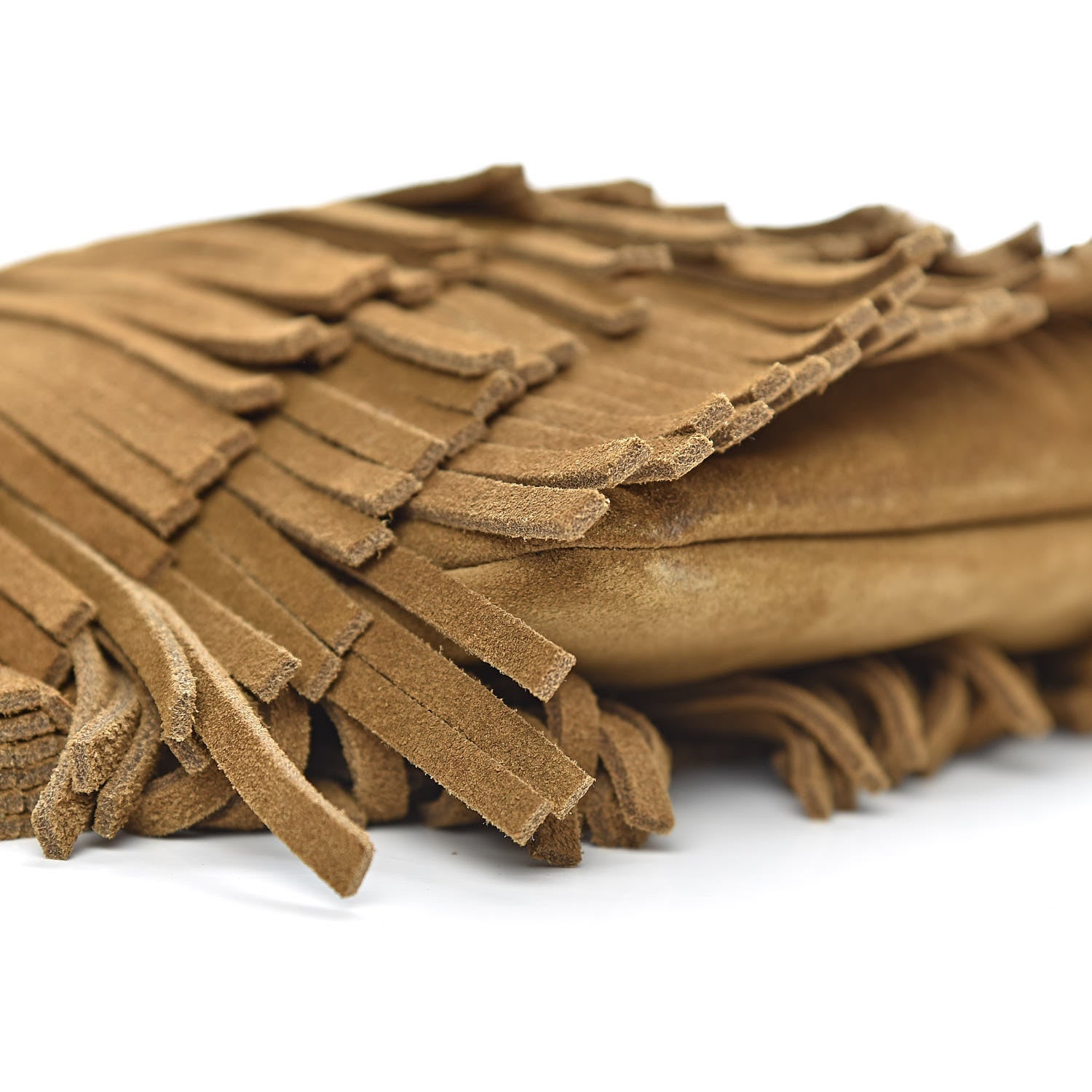 Saint Laurent Suede Fringe Medium Clutch Light Ocre 10 of 11