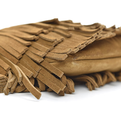 Saint Laurent Suede Fringe Medium Clutch Light Ocre 10 of 11