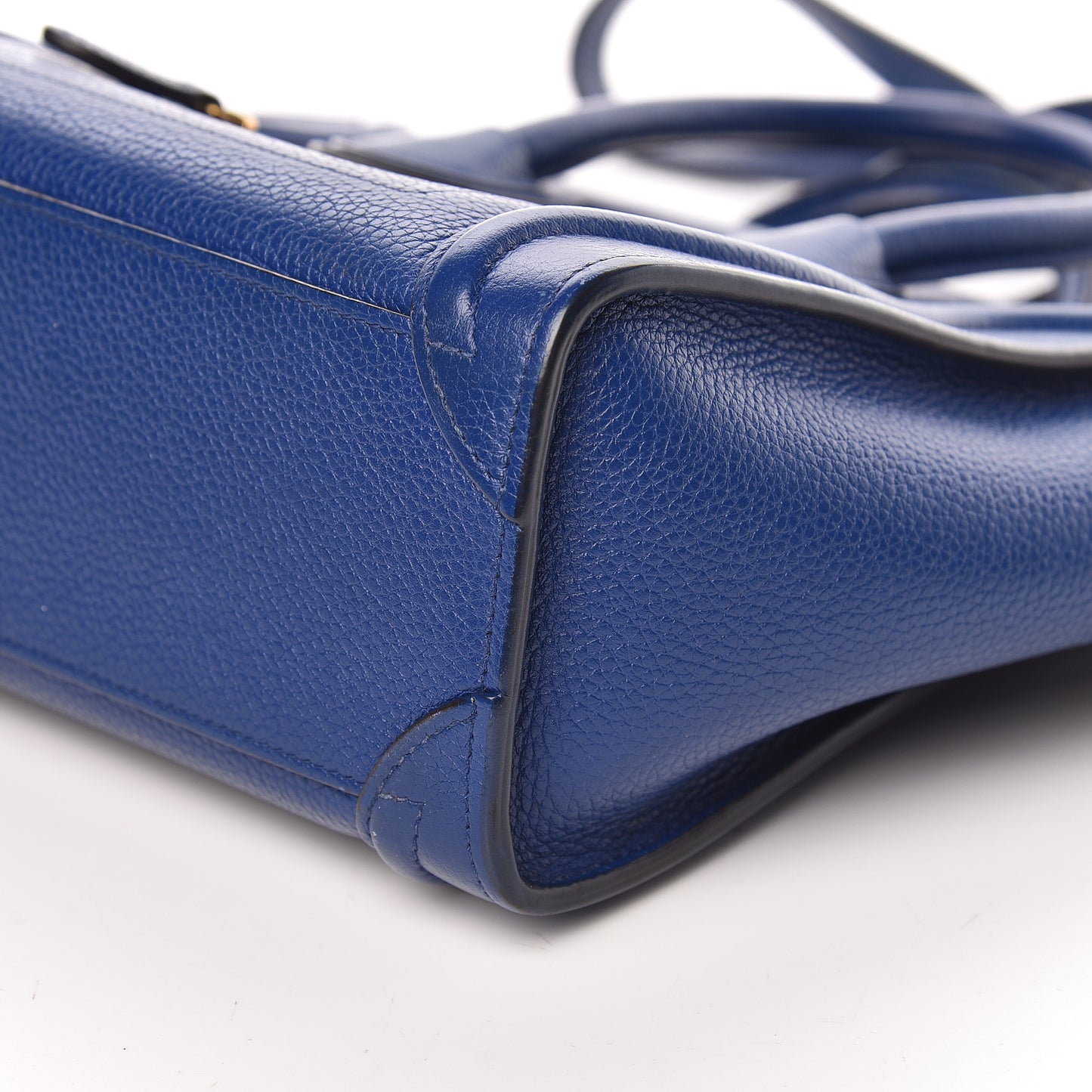 Drummed Calfskin Nano Luggage Indigo