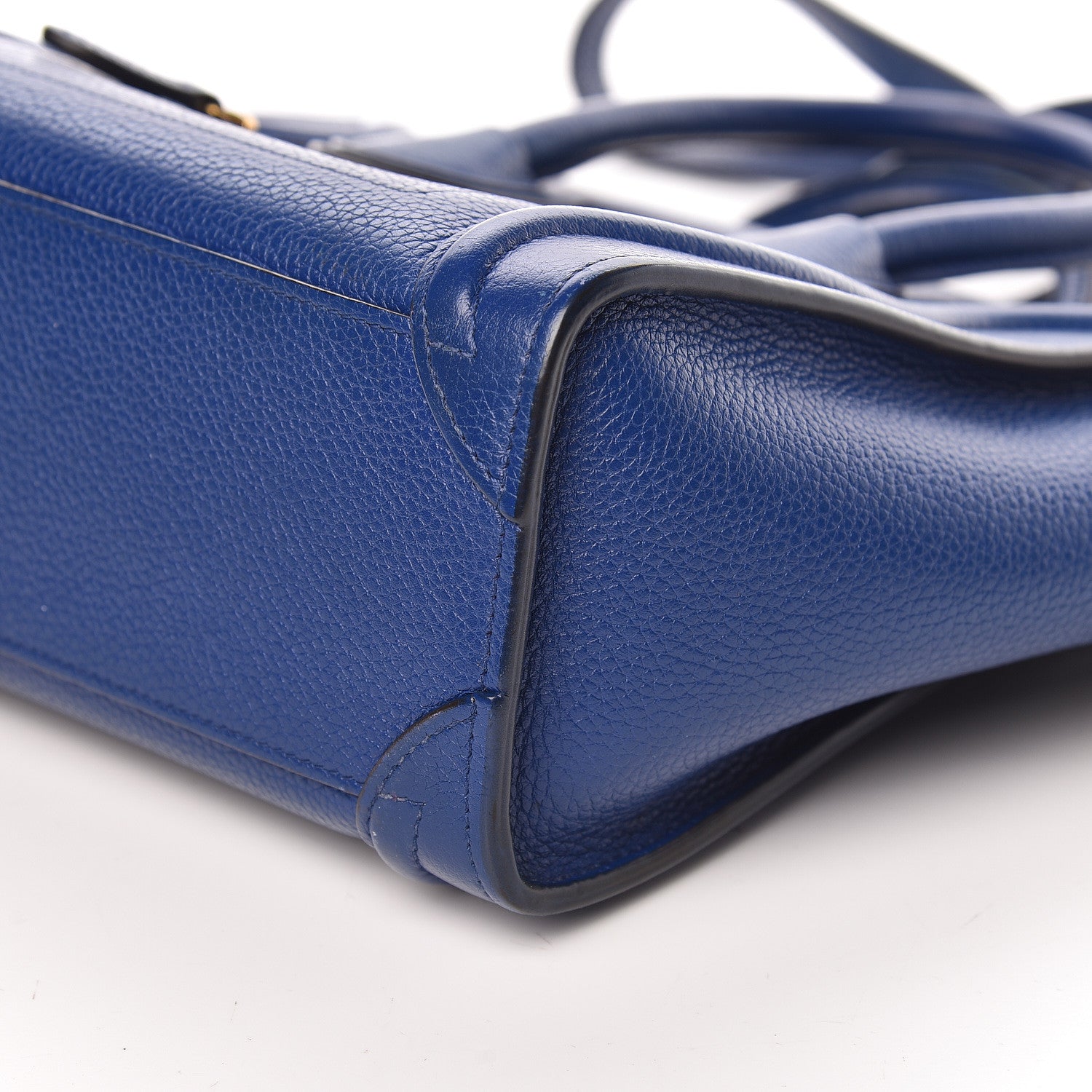 Celine Drummed Calfskin Nano Luggage Indigo 19 of 20