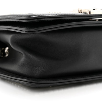 Chanel Calfskin Pearl Chevron Small Boy Flap Black 9 of 10