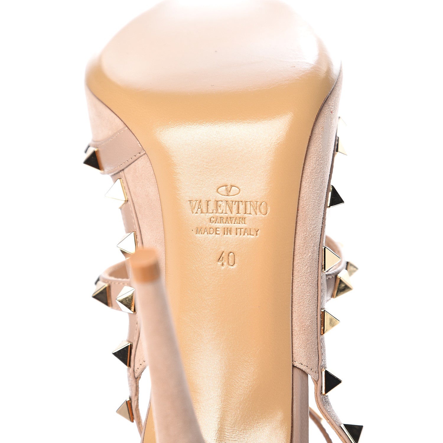 Valentino Garavani Suede Nappa Rockstud Ankle Strap 100mm Pumps 40 Poudre 7 of 9