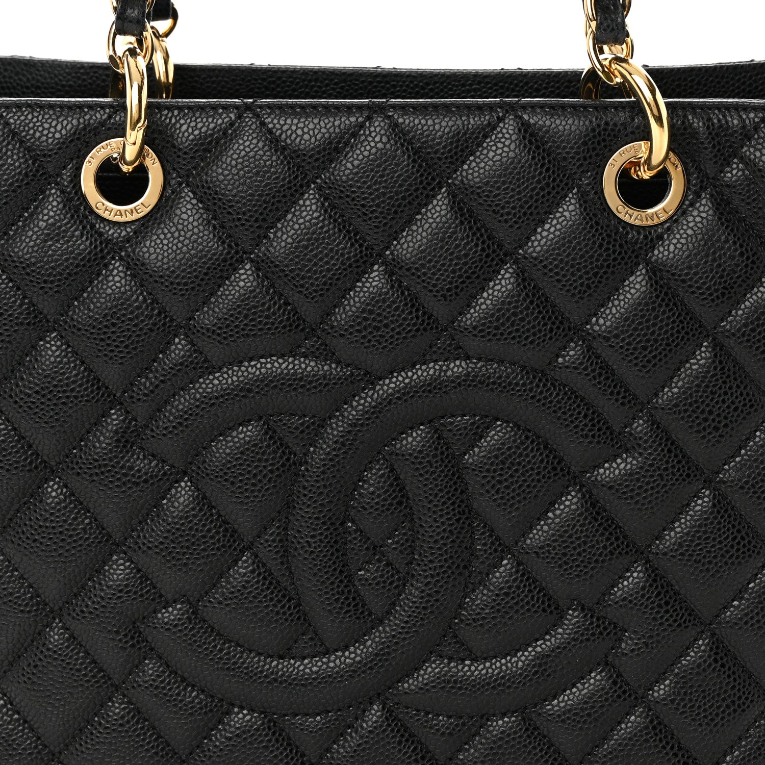 Chanel Caviar Quilted Grand Shopping Tote GST Black 8 of 13