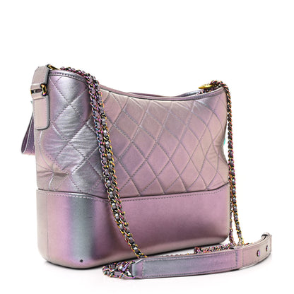 Chanel Iridescent Lambskin Calfskin Quilted Medium Gabrielle Hobo Light Purple 3 of 10