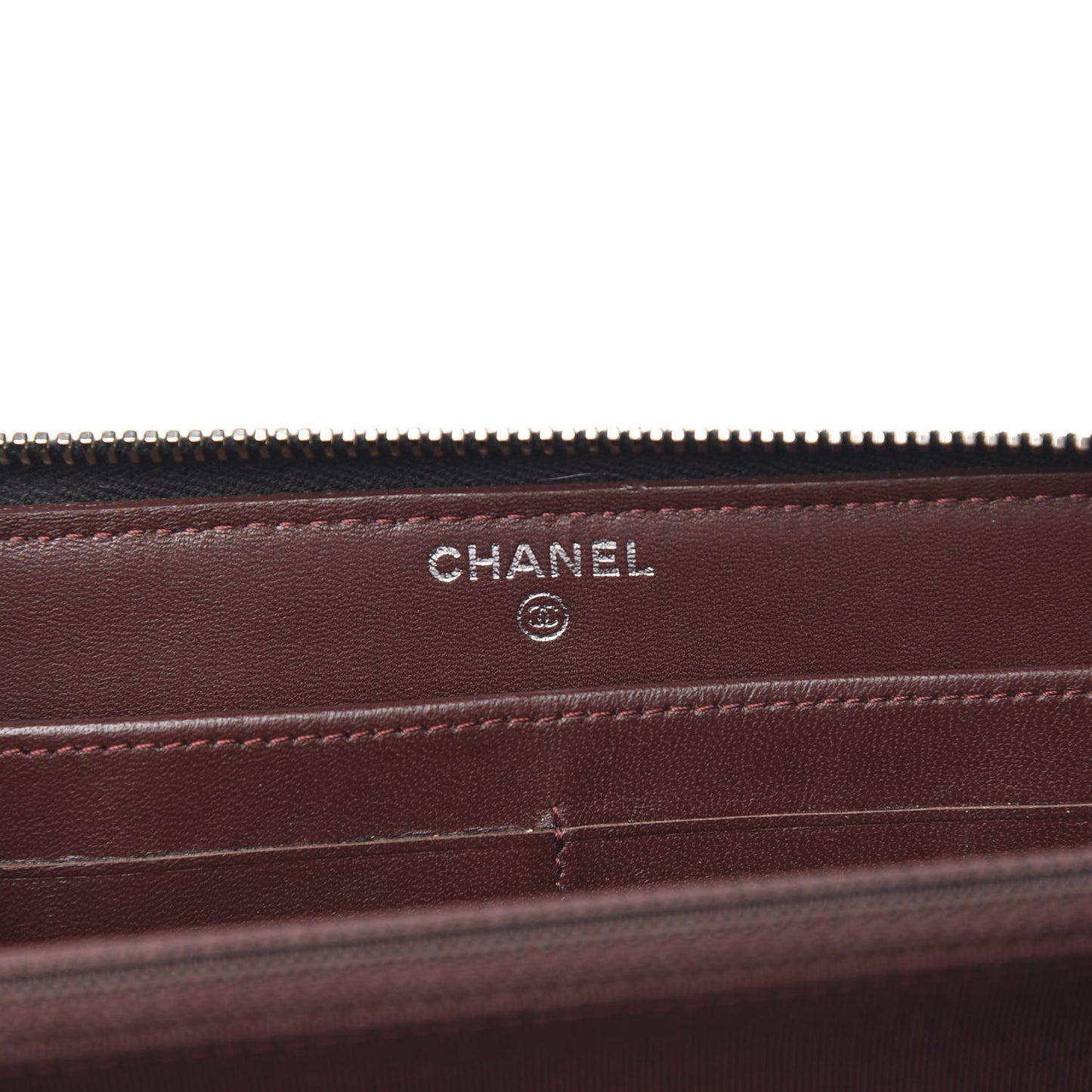 Lambskin Quilted Large Gusset Zip Around Wallet Black