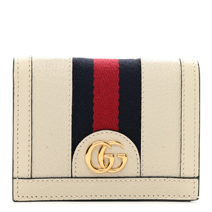 Gucci Textured Calfskin Web Ophidia Card Case Mystic White 1 of 9