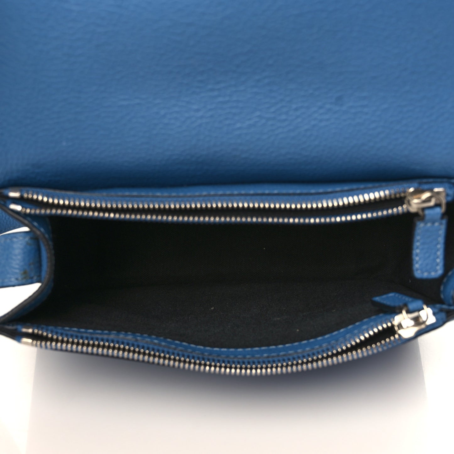 Grained Calfskin Padlock Crossbody Bag Blue