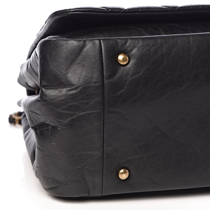 Chanel Aged Calfskin Quilted Large Pondichery Flap Black 9 of 12