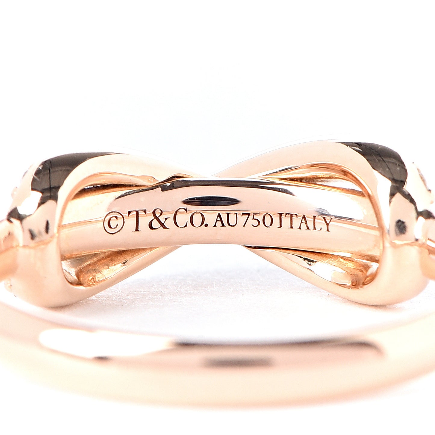 18K Rose Gold Diamond Infinity Ring 48 4.5