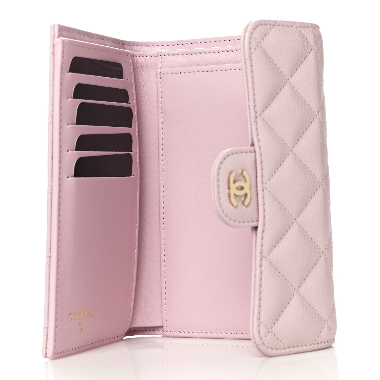 Chanel Caviar Quilted Medium Flap Wallet Pink 5 of 12