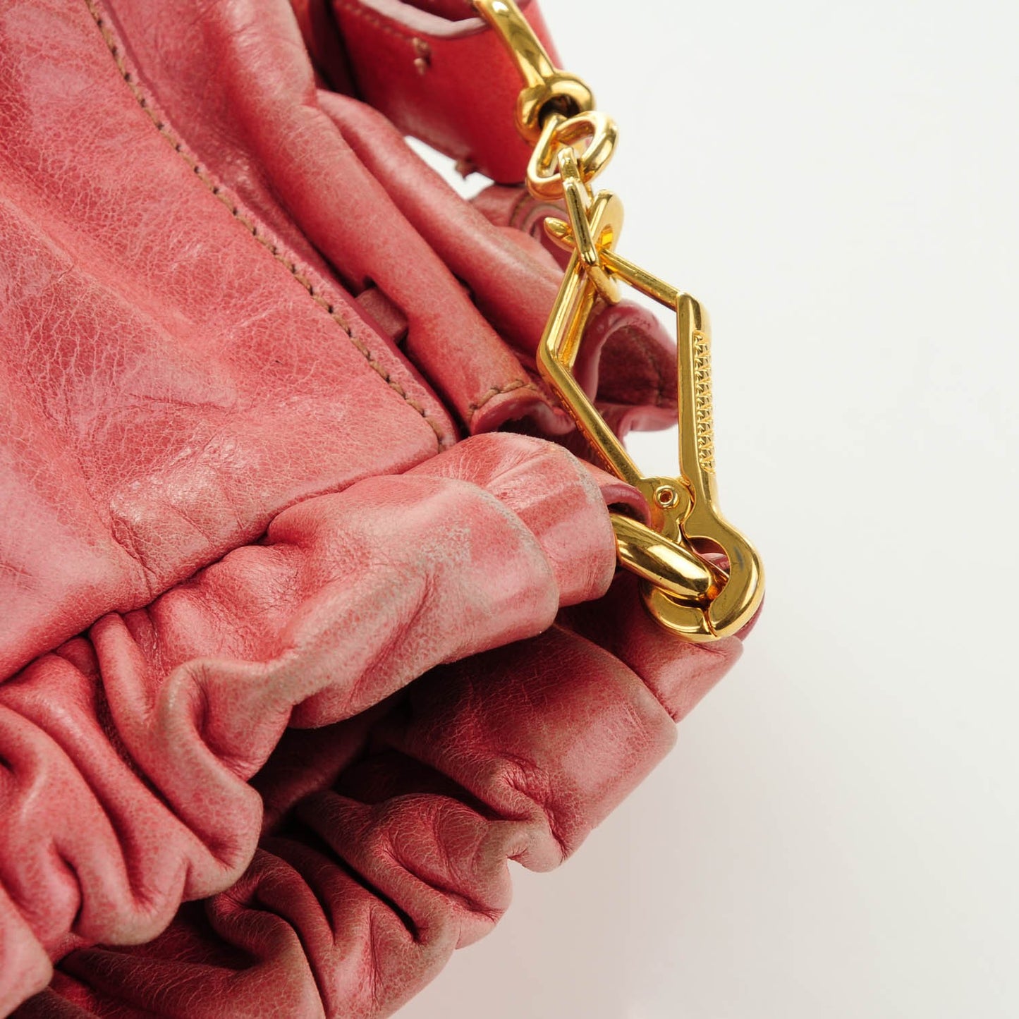 Vitello Lux Gathered Tote Rosa