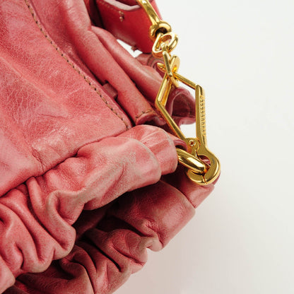 Miu Miu Vitello Lux Gathered Tote Rosa 11 of 11