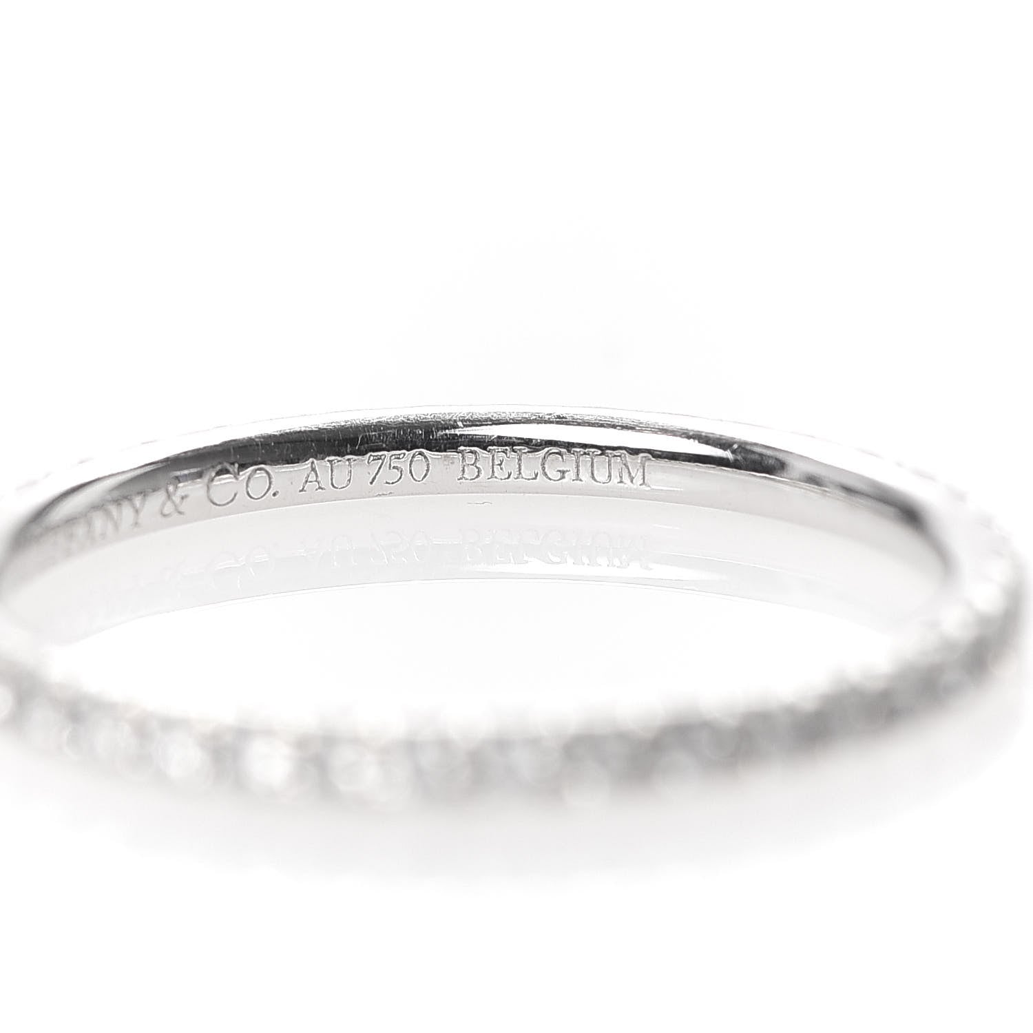 Tiffany 18K White Gold Diamond Metro Band Ring 47 4 5 of 6