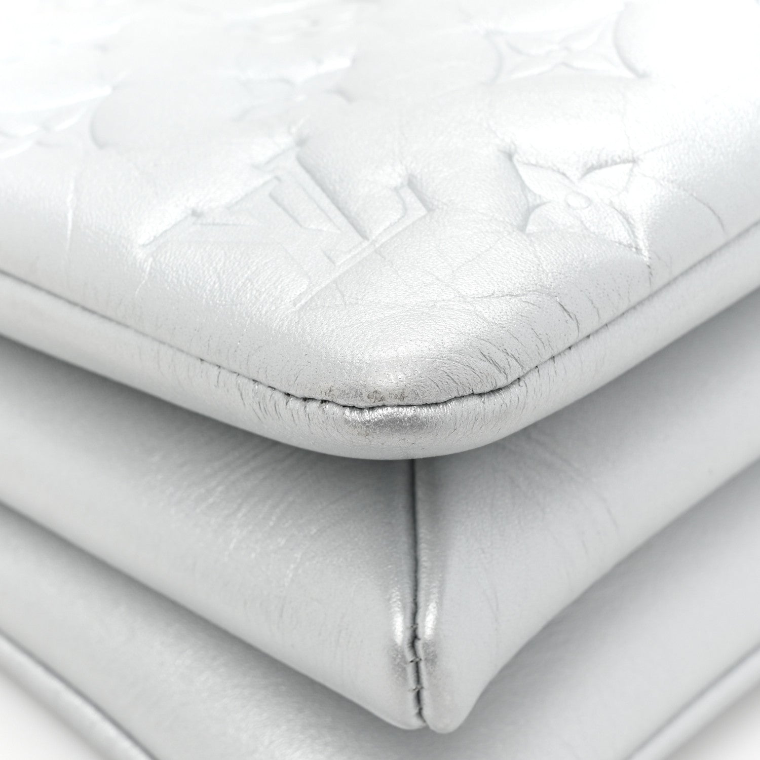 Louis Vuitton Lambskin Embossed Monogram Coussin BB Silver 13 of 18