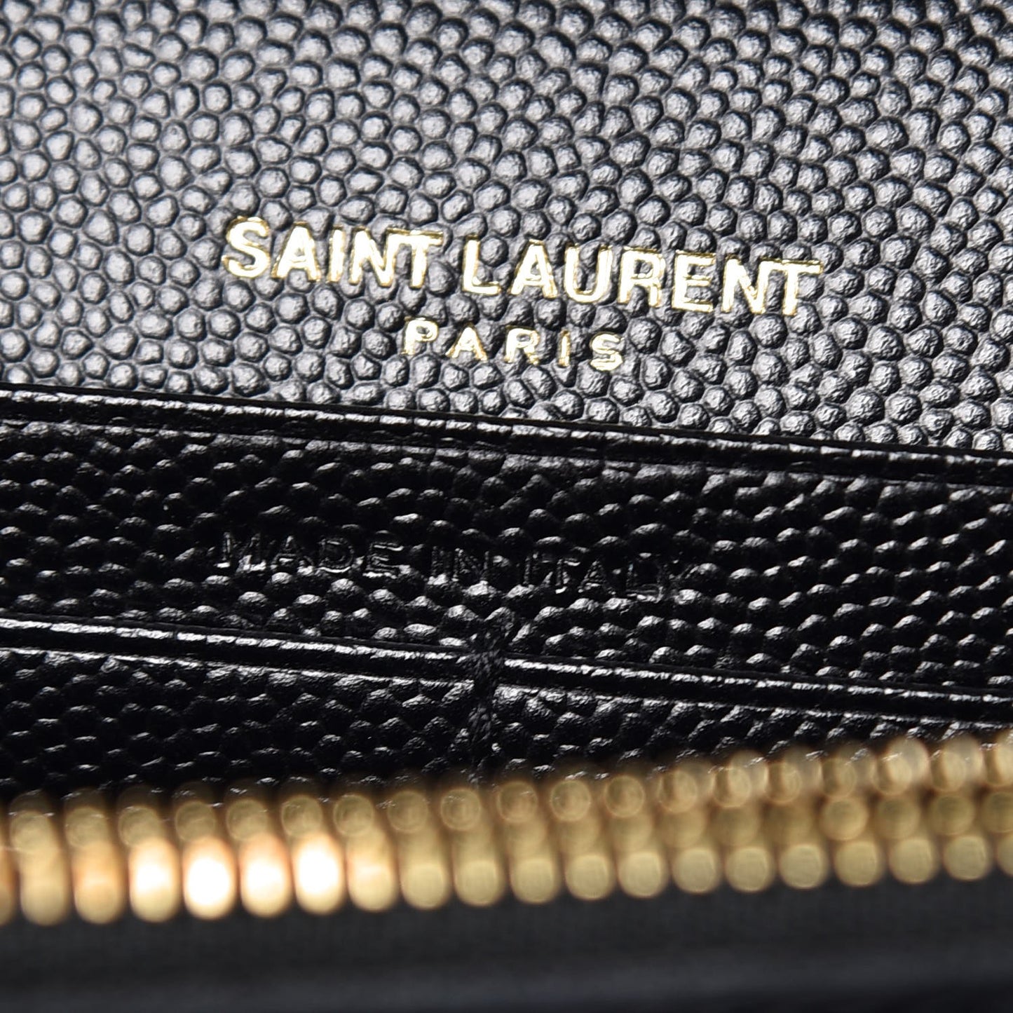 Grain De Poudre Matelasse Chevron Monogram Chain Wallet Black