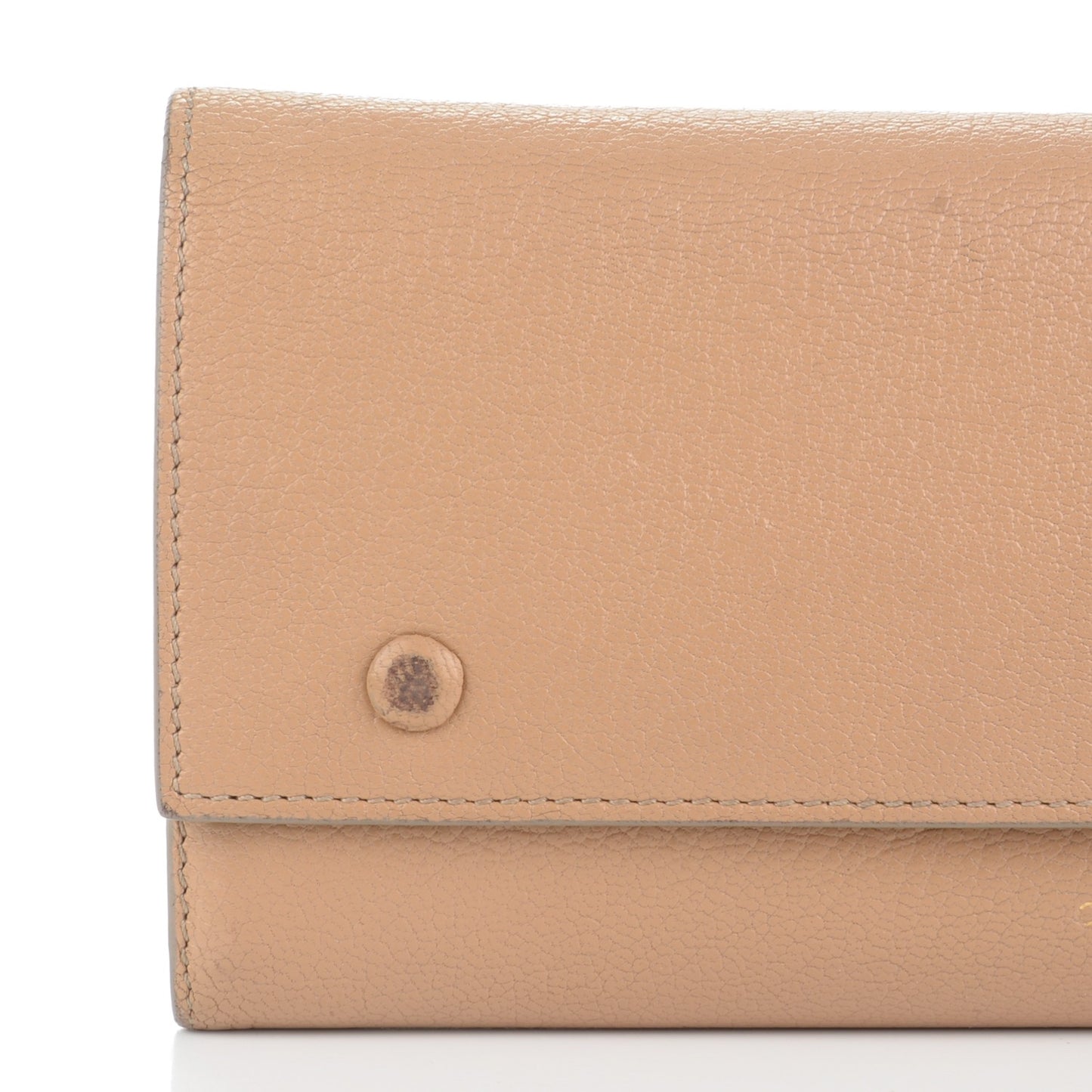 Goatskin Large Multifunction Flap Wallet Praline
