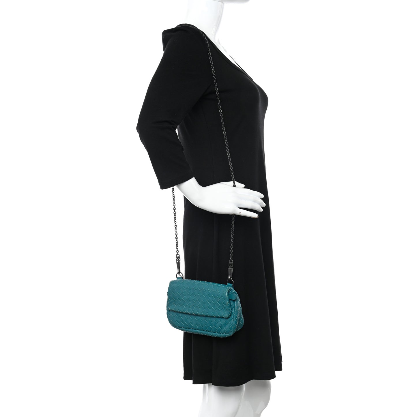 Nappa Intrecciato Mini Messenger Bag Blue