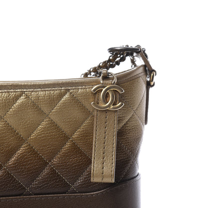 Chanel Metallic Goatskin Quilted Small Gabrielle Hobo Gold Bronze 11 of 12