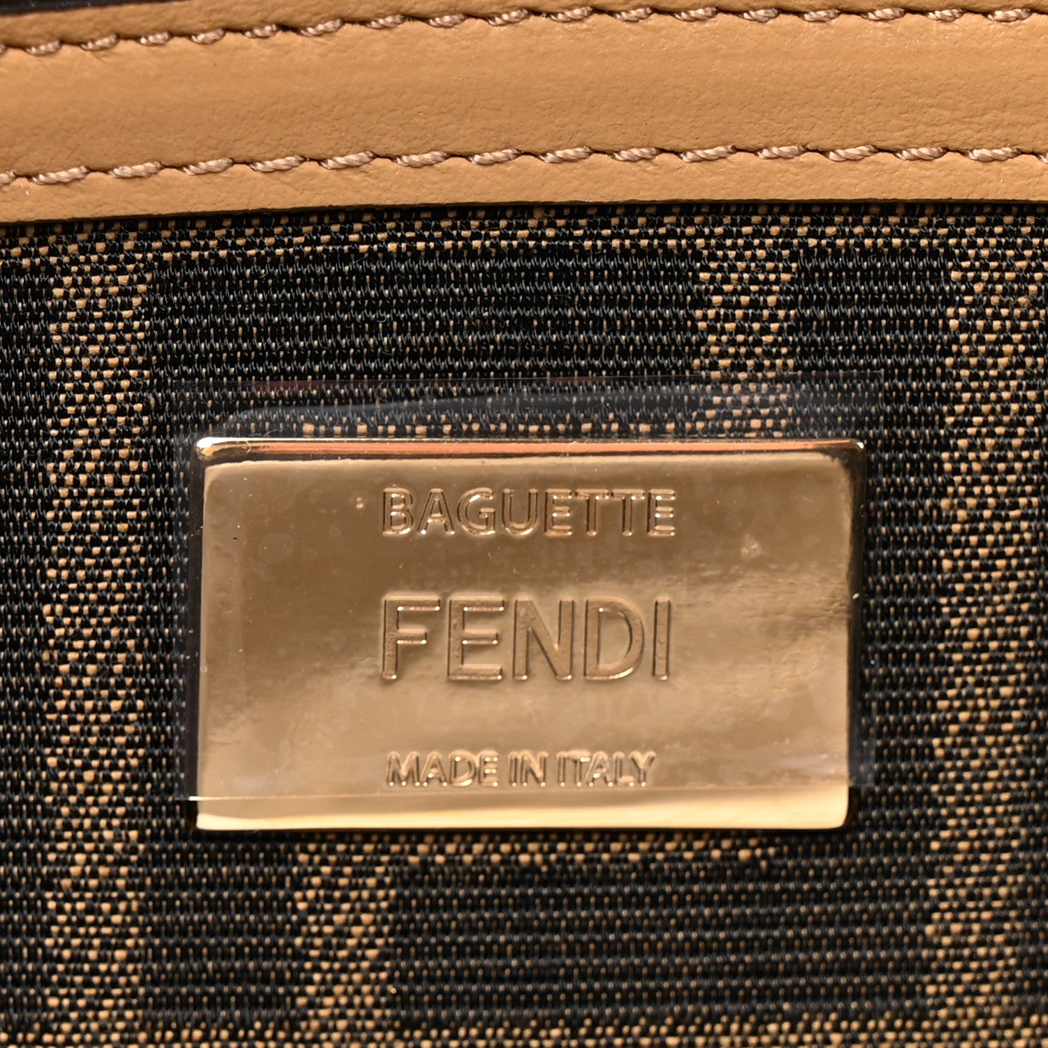 Fendi Canvas Ricamo Vitello Grace Snakeskin Embroidered Baguette Colubro Sand Pomelo 6 of 9