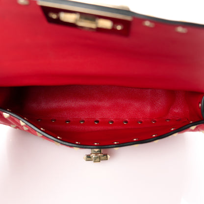 Valentino Garavani Lambskin Small Rockstud Spike Shoulder Bag Red 5 of 10