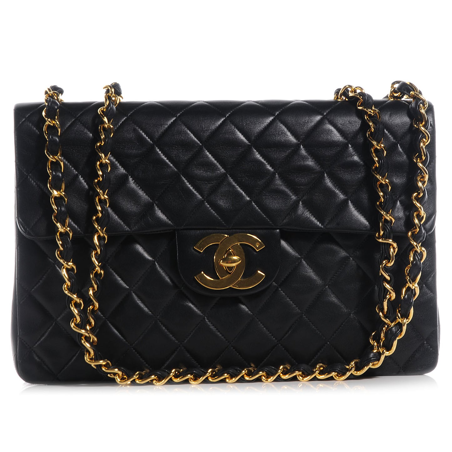 Lambskin XL Jumbo Flap Black