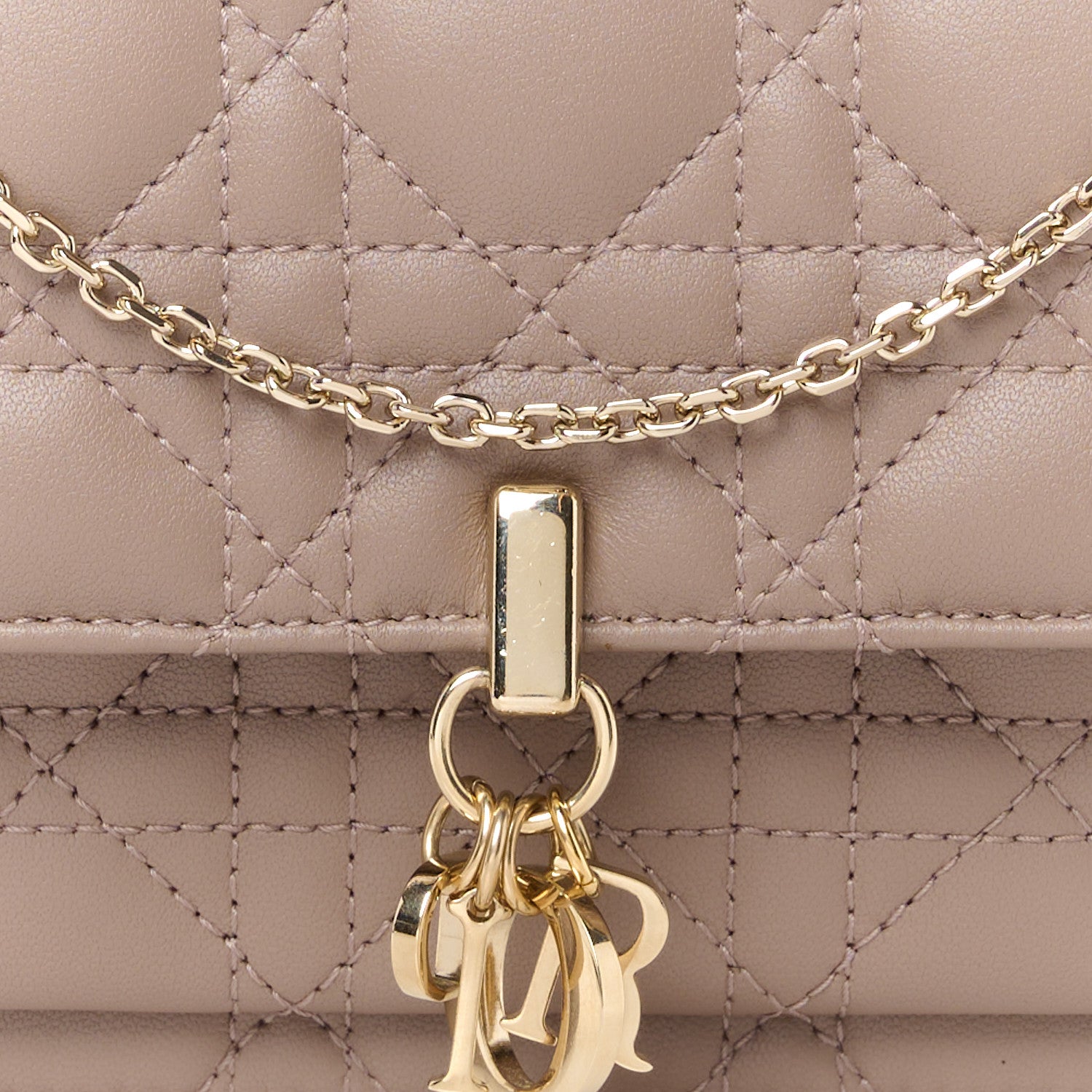 Christian Dior Lambskin Cannage Chain My Dior Daily Chain Pouch Warm Taupe 9 of 12