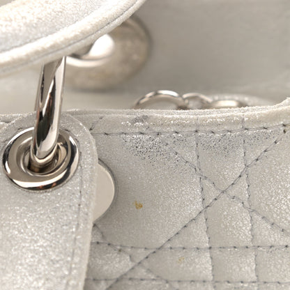 Christian Dior Metallic Lambskin Cannage Medium Lady Dior Silver 11 of 15