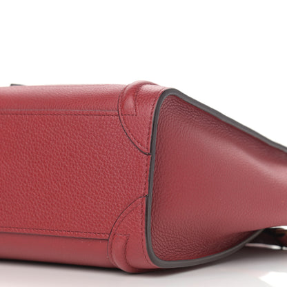 Celine Drummed Calfskin Nano Luggage Ruby 10 of 10