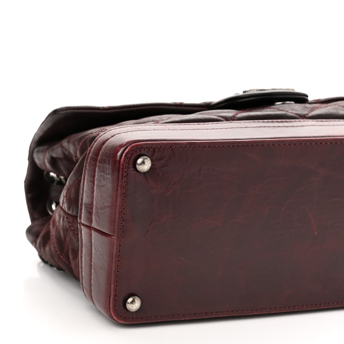 Iridescent Calfskin Quilted VIP Flap Bordeaux