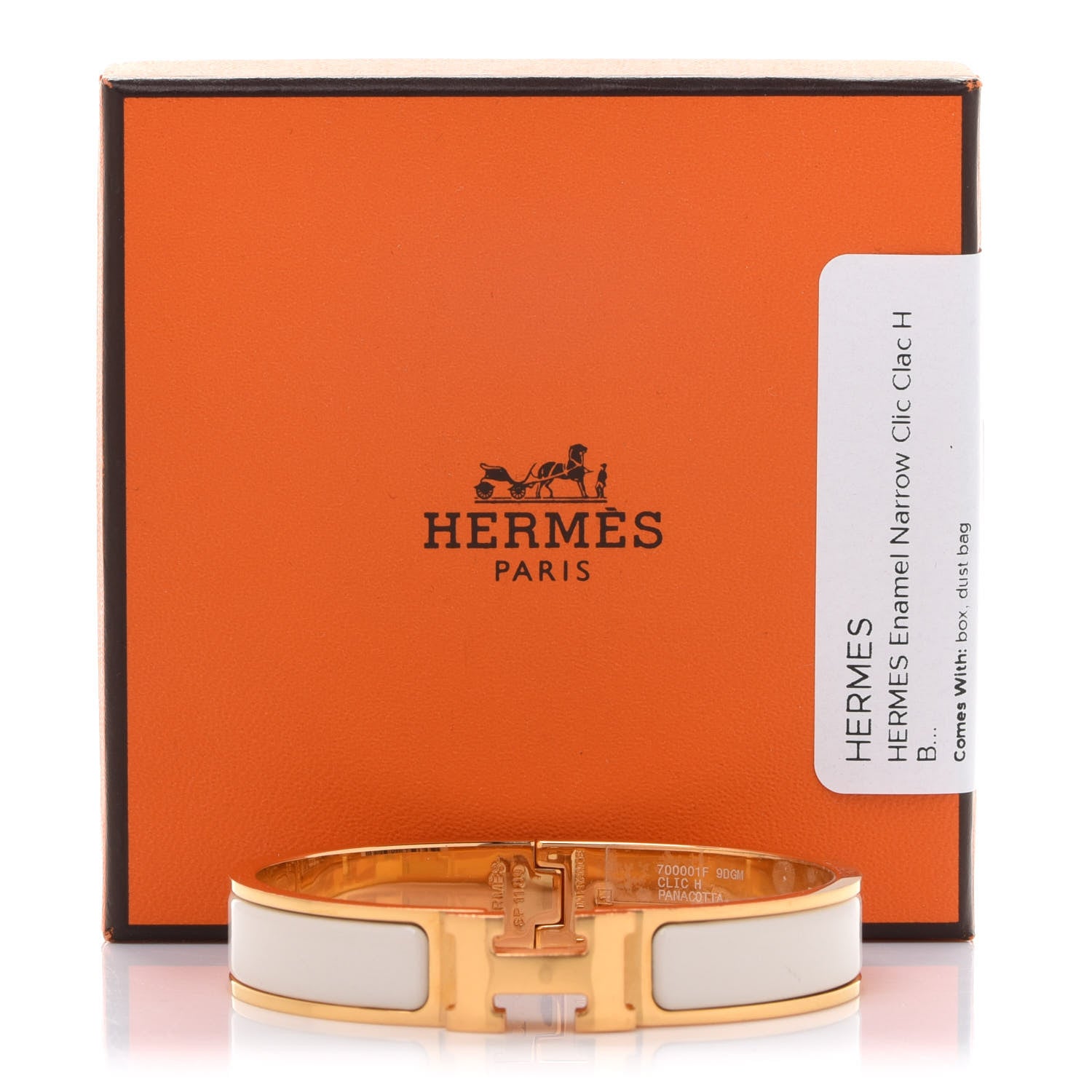 Hermes Enamel Narrow Clic Clac H Bracelet GM Pannacotta 7 of 7