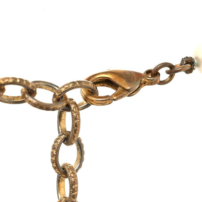 Chanel Pearl Crystal CC Short Necklace Gold 4 of 5