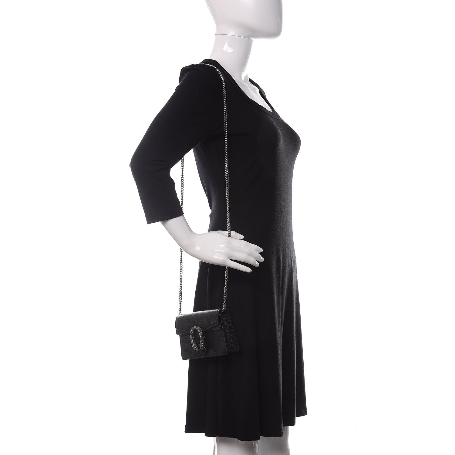 Gucci Calfskin Super Mini Dionysus Shoulder Bag Black 2 of 9