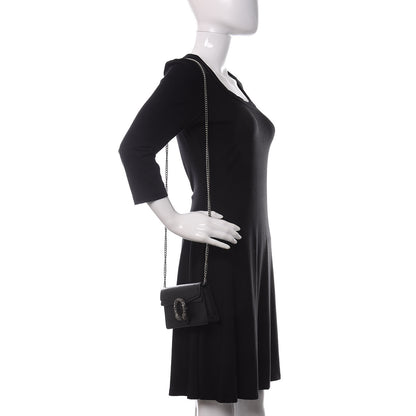 Gucci Calfskin Super Mini Dionysus Shoulder Bag Black 2 of 9