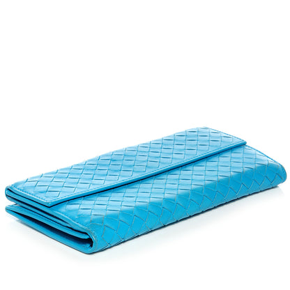 Bottega Veneta Nappa Intrecciato Continental Flap Wallet Turquoise 4 of 8