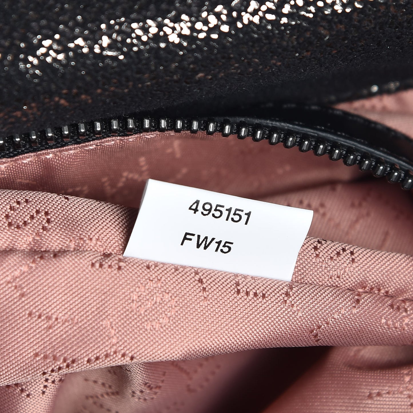 Chamois Shiny Dotted Quilted Small Falabella Tote Ruthenium
