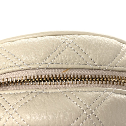 Marc Jacobs Grained Calfskin Quilted The Status Round Crossbody Oatmilk 11 of 11