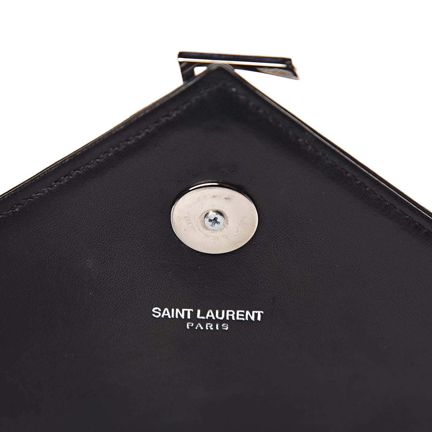 Saint Laurent Calfskin Monogram Chevron Studded Shoulder Bag Black 13 of 13