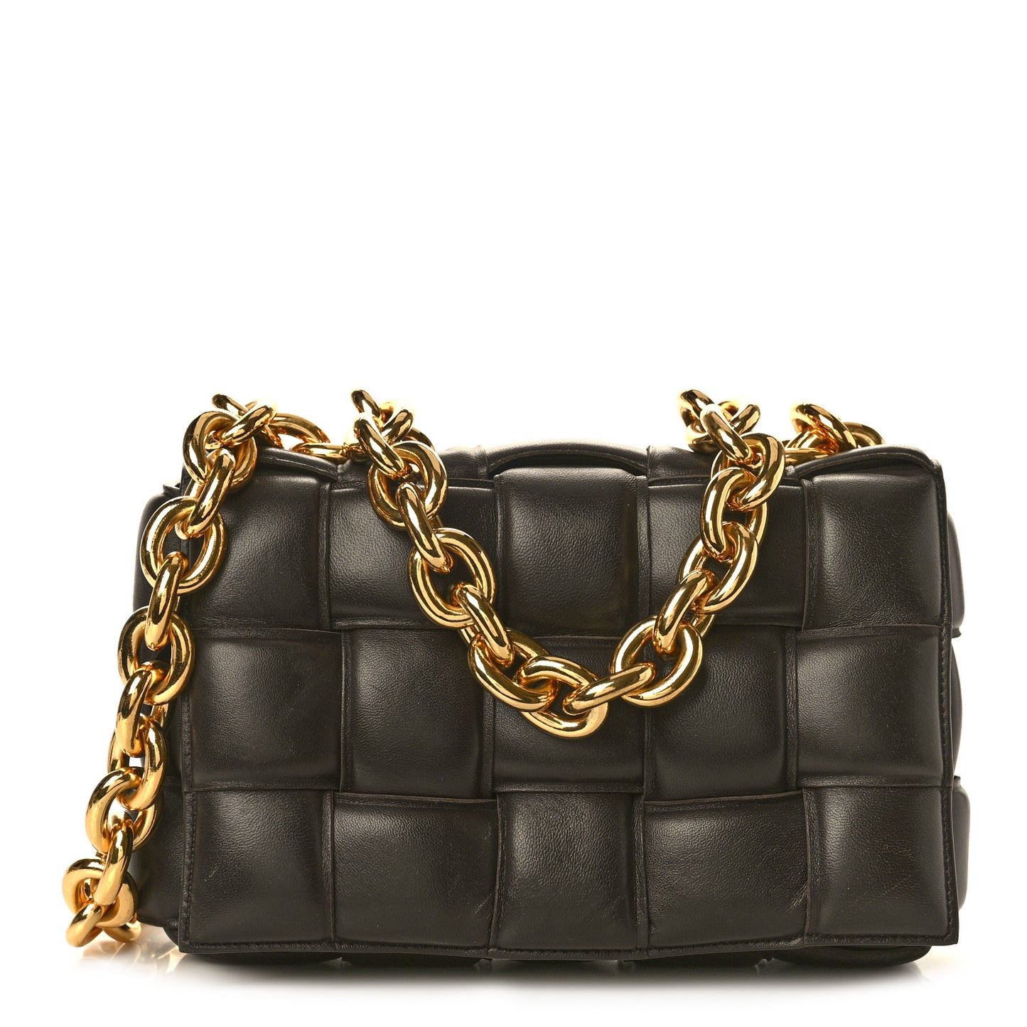 Lambskin Maxi Intreccio Padded Chain Cassette Crossbody Bag Fondant