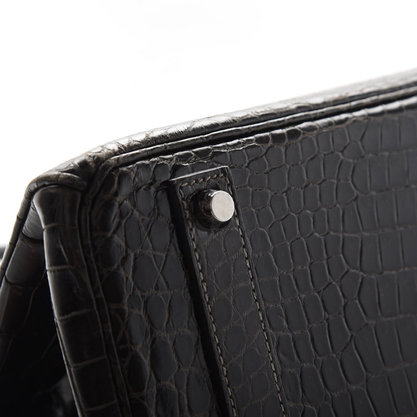 Shiny Porosus Crocodile Birkin 40 Graphite