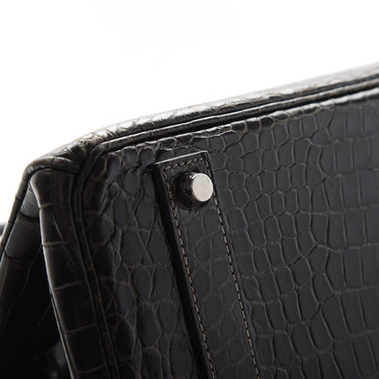 Hermes Shiny Porosus Crocodile Birkin 40 Graphite 7 of 45