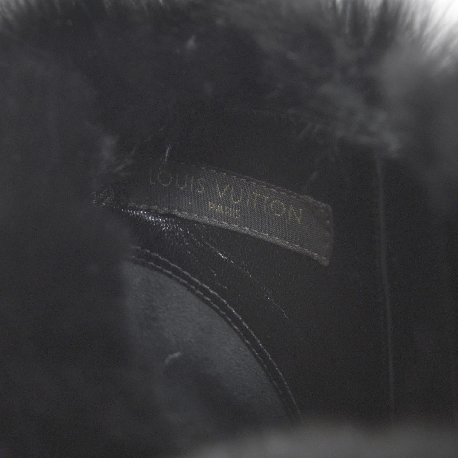 Louis Vuitton Suede Rabbit Fur Glacier Boots 38.5 Black 7 of 9