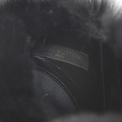 Louis Vuitton Suede Rabbit Fur Glacier Boots 38.5 Black 7 of 9