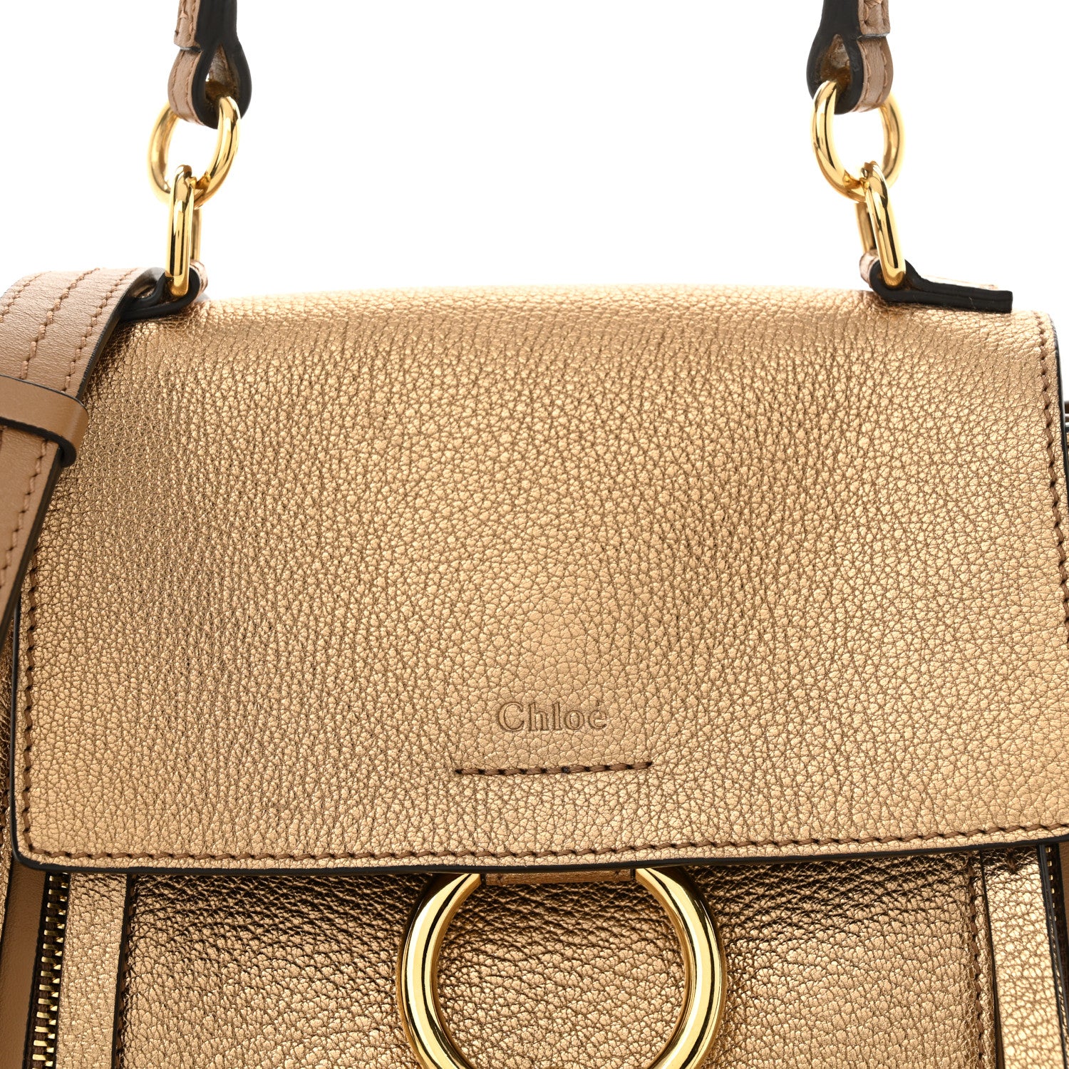 Chloe Metallic Calfskin Mini Faye Day Shoulder Bag Gold 8 of 10