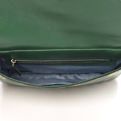 Gucci Calfskin Diagonal GG Medium Thiara Double Envelope Shoulder Bag Emerald Green Black 5 of 12