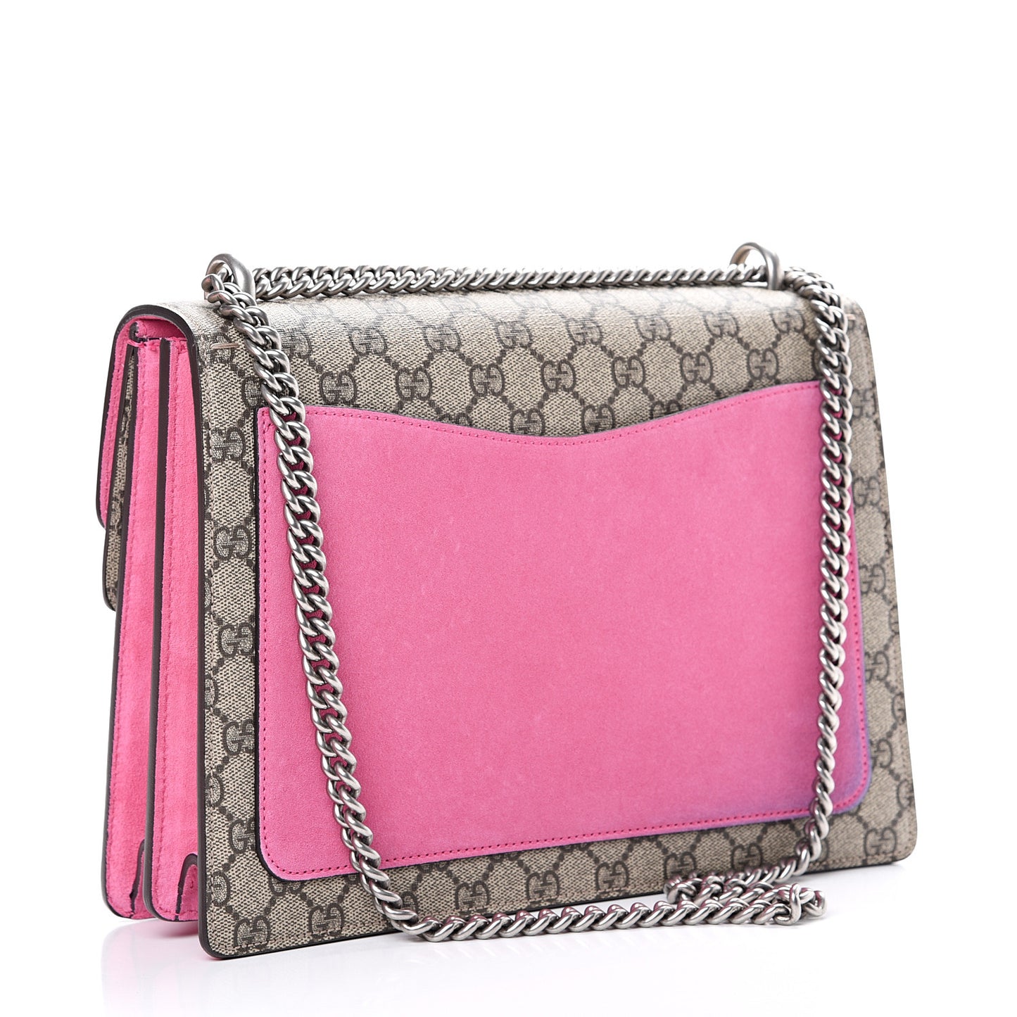 GG Supreme Monogram Suede Pierced Heart Embroidered Medium Dionysus Shoulder Bag Beige Ebony Pink Tropical Flower