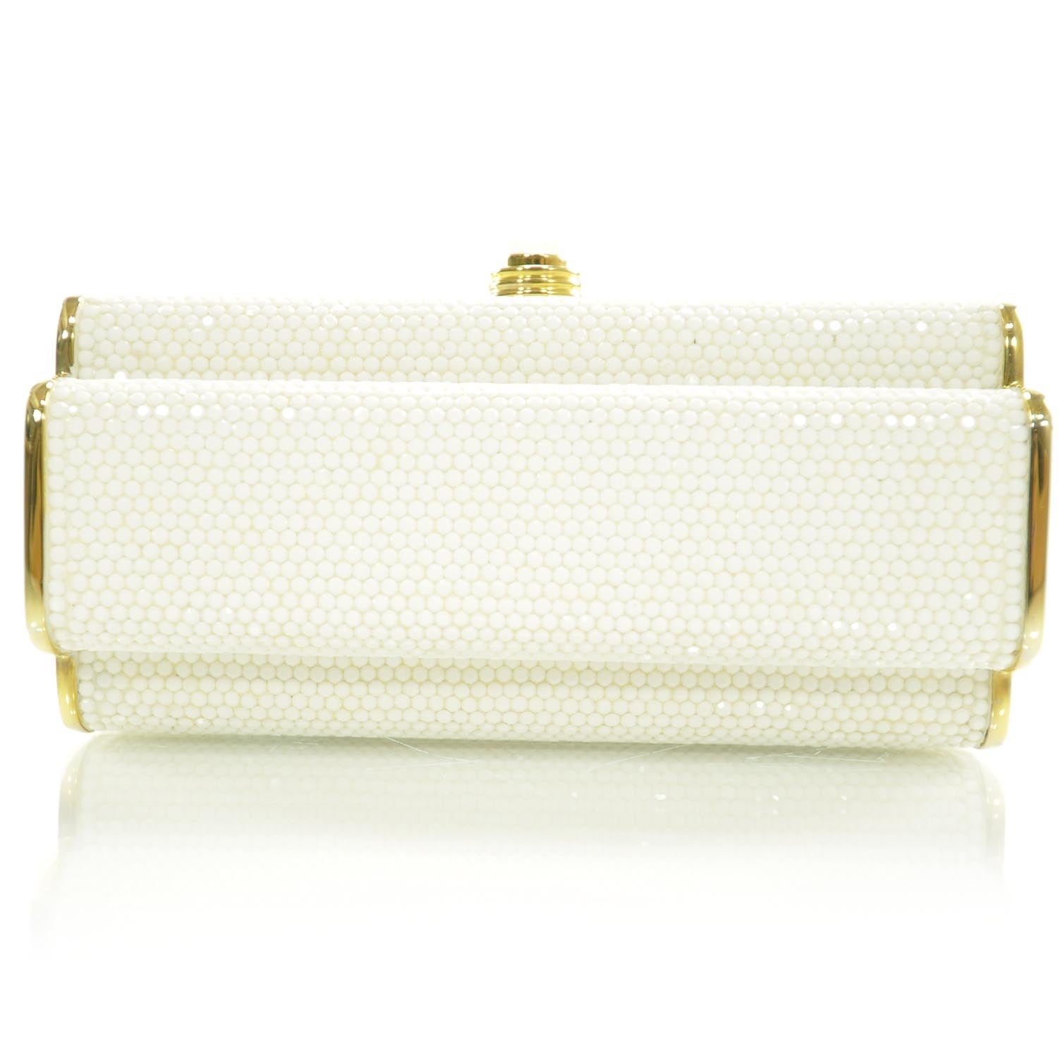 Judith Leiber Crystal Geometric Clutch White 1 of 7