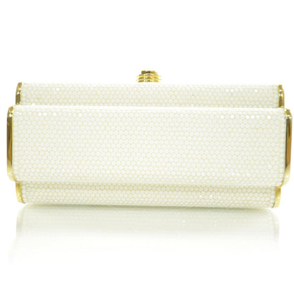 Judith Leiber Crystal Geometric Clutch White 1 of 7