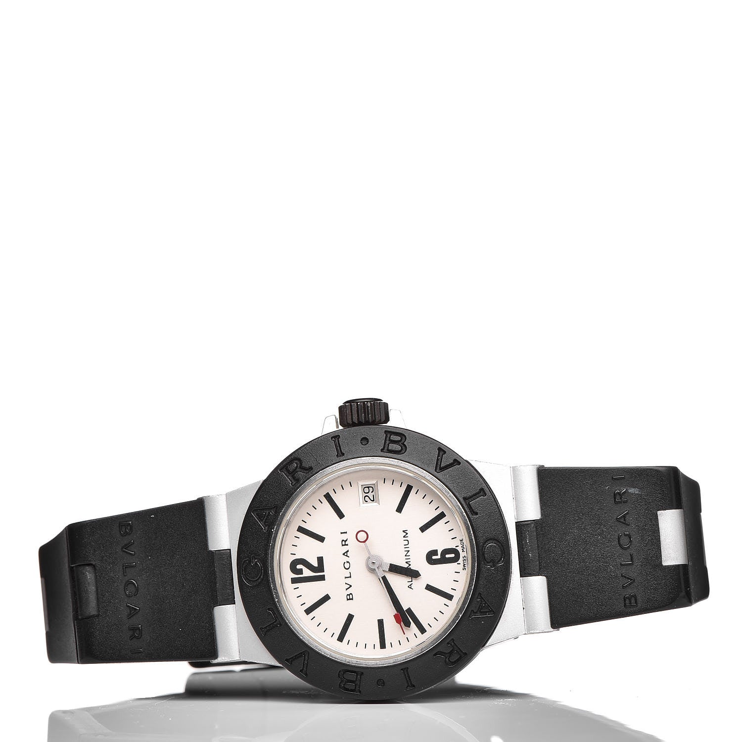 Bulgari Aluminum Rubber 29mm Diagono Quartz Watch 3 of 5