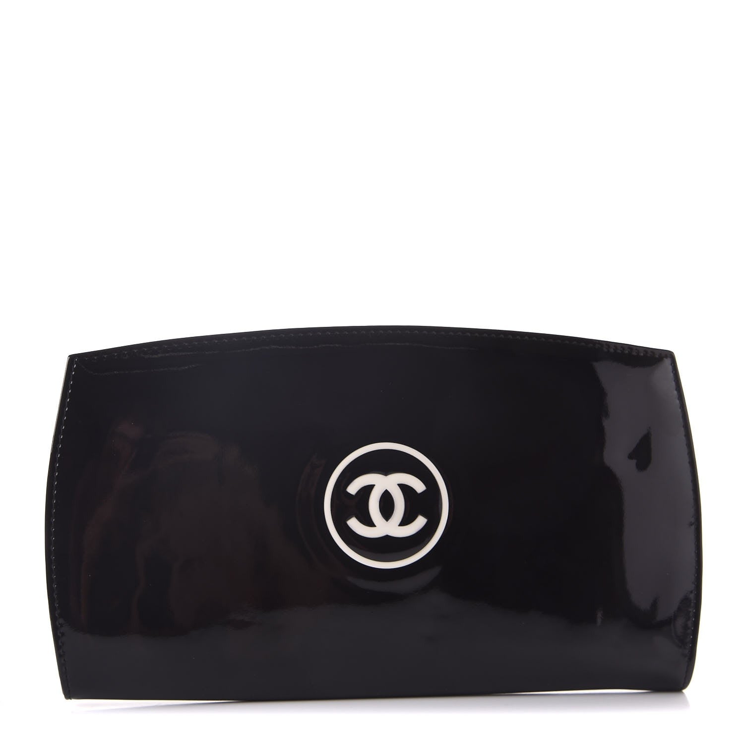 Chanel Patent Large CC Compact Zip Gusset Wallet Black 1 of 9