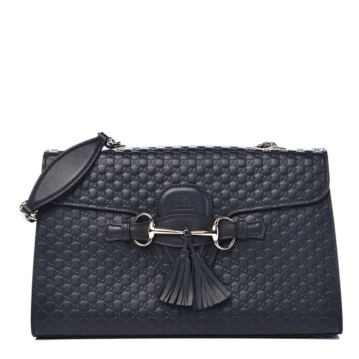 Gucci Soft Microguccissima Medium Emily Chain Shoulder Bag Blue 1 of 11